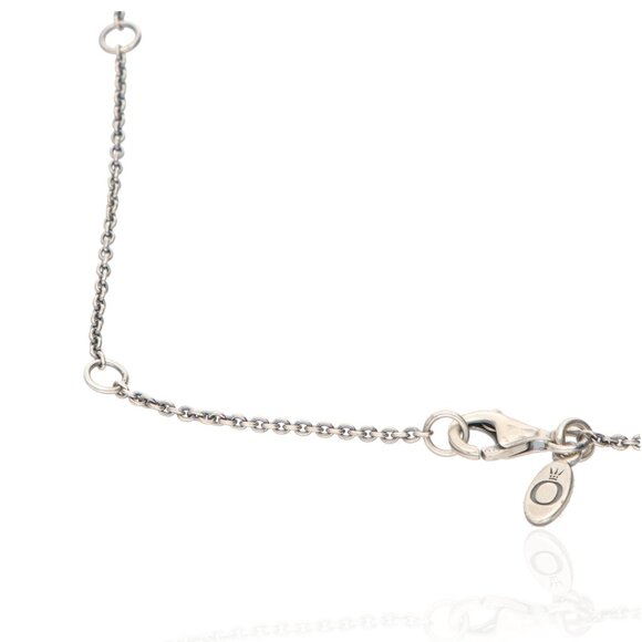 Pandora Light as a Feather Openwork Charm Clear CZ Charm Retired Necklace  18" - Picture 2 of 2